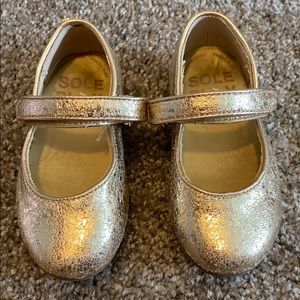 Sole Play Gold Metallic Mary Janes